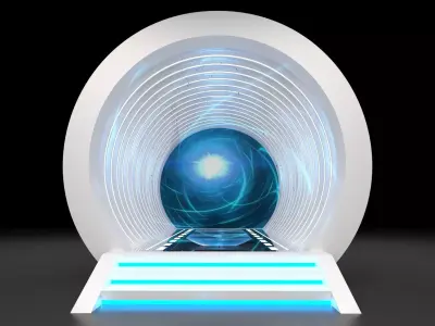 Futuristic Sci Fi Energy Portal Time Tunnel 3D model