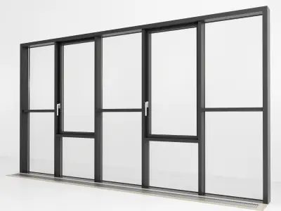 Panoramic glazing Stained glass 82 Low-poly 3D model