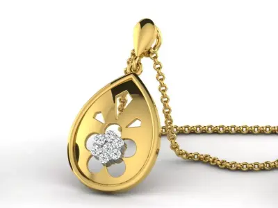 diamonds pendant 3D print model 19