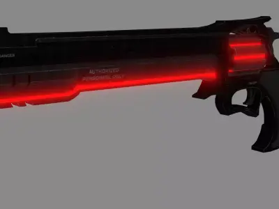 Sci-fi Pistol Magnum Weapon 3d Model Low-poly 3D model