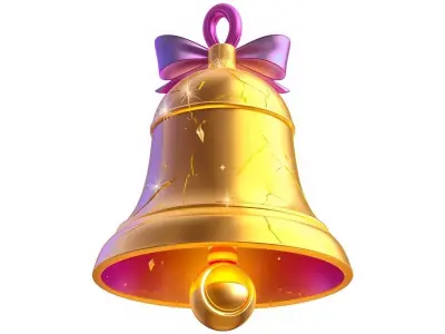 High-Quality 3D Cartoon Midnight Bell Sculpture Low-poly 3D model