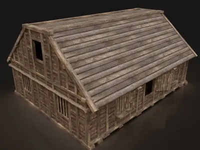 Next Gen AAA FANTASY MEDIEVAL WOODEN TOWN HOUSE WEST WESTERN Low-poly 3D model