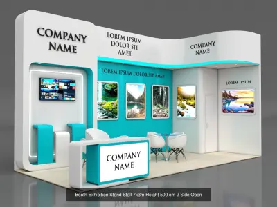 8 Exhibition Stand Stall Booth 3D model 3D Model Collection 3D Model Pack