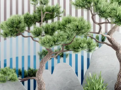 courtyard style landscape garden New Texture