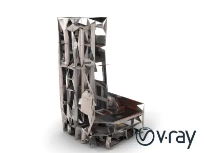 Partially Destroyed Office Tower model pack Low-poly 3D model