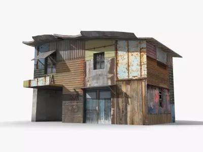 Slum x17 Low-poly 3D model