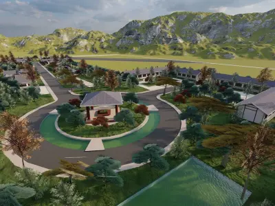 park-public park-Private Park Landscape 3D model