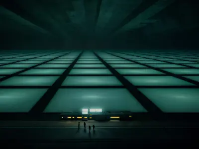 Modular labyrinth of the Blame megastructure Low-poly 3D model