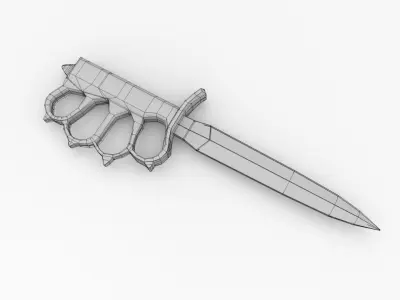 Brass Knuckles Knife 3D model