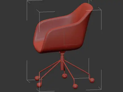 OFFICE CHAIR JUNZO RIB GREY 3D model