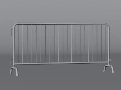 Steel Barrier PBR Game-Ready Low-poly 3D model