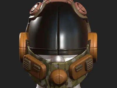 Gas mask respirator scifi futuristic 3d  Low-poly 3D model 35