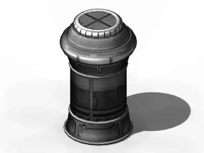 Space Ship - Ground Trash Can 02 3D model