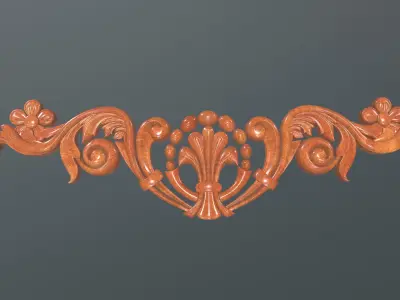 Furniture Pattern Rose - 006 Low-poly 3D model