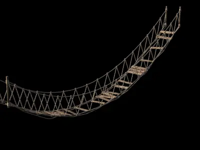 Procedural Rope Bridge - Blender Geo Nodes 3D model