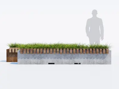 Big Green Benches 3D model