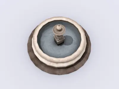 City Fountain Low-poly 3D model