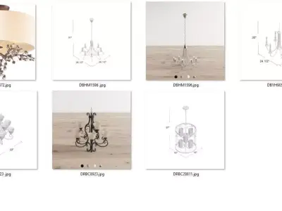 Chandeliers chandelier with four lights 3D model