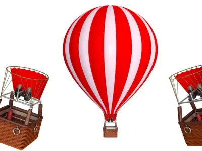 Colorful Hot Air Balloon 3D model
