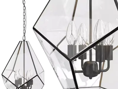 Geometry Glass Light Pendant Transparent 4 Low-poly 3D model