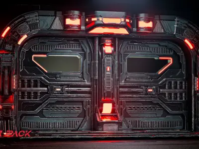 Sci-fi Door Pack 3D model