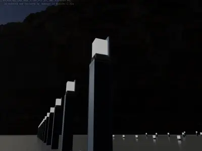 Street Light 8 Bollard 900 mm Futuristic Blue Version 5 Low-poly 3D model