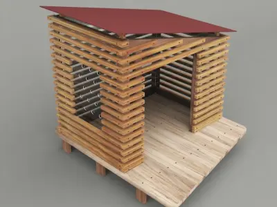 Dog House Project - House 01 Low-poly 3D model