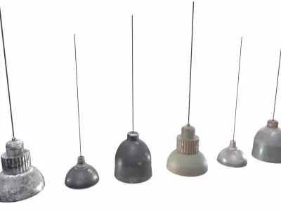 Factory  Warehouse and Hangar lights Low-poly 3D model