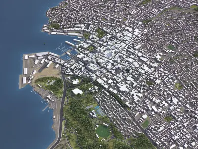 Hobart - 3D City Model Low-poly 3D model