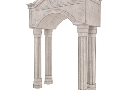 Classic Building Entrance 3 Low-poly 3D model