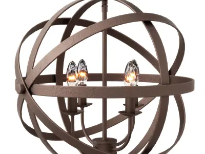 Orbit Globe Chandelier - 4 Light 3D model
