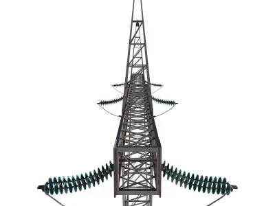 Electricity Pole 4 3D model