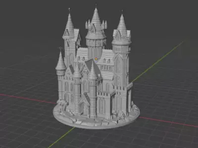Wizard Fantasy Castle Inspired by Harry Potter 3D print model