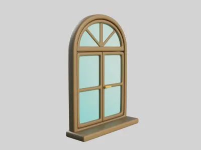 Cartoon Window 14a Low-poly 3D model
