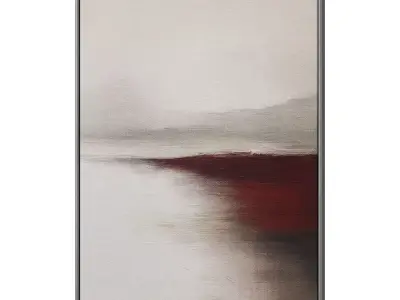 Set of 3 Abstract Paintings in Frames 3D model 95