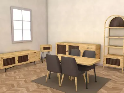 Dining Room Set 01 3D model