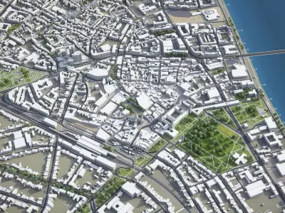 Bonn - City 3D Model Low-poly 3D model