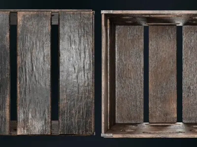Wooden Crate Version B Low-poly 3D model