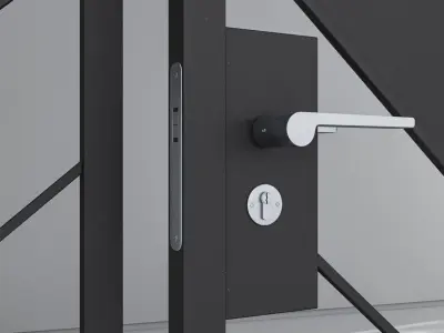 Aluminium door 25 3D model
