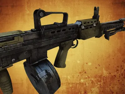 SA80 Machine gun Low-poly 3D model