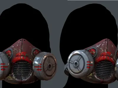 Gas mask helmet 3d model scifi  Low-poly 3D model