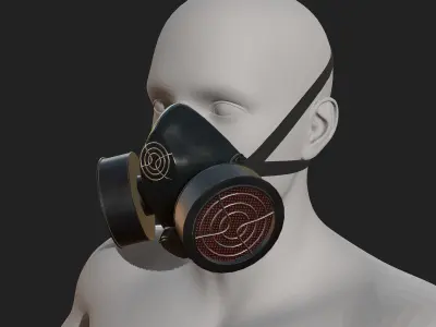 Gas mask protection isolated equipment armor scifi  Low-poly 3D model