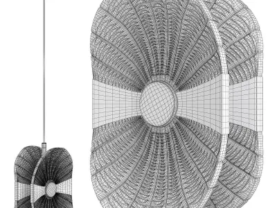 LOCUS glass and gold pendant light Low-poly 3D model