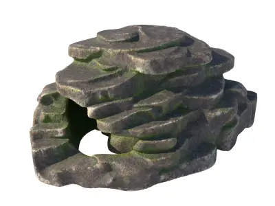 moss rock steps  Low-poly 3D model