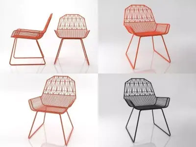 Farmhouse wire chair 3D model