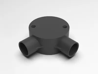 20mm-2-way-90deg-Junction-Box plastic pipe 3D print model