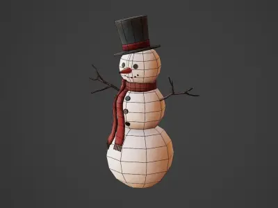 Snowman G53 Low-poly 3D model