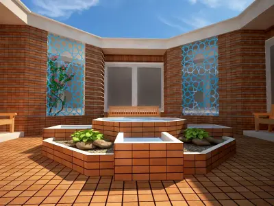 Central courtyard 3D model