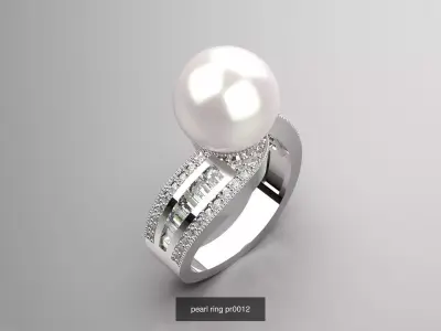 Regal Pearl Dome Luxury Pearl Ring Collection 3D Model Pack