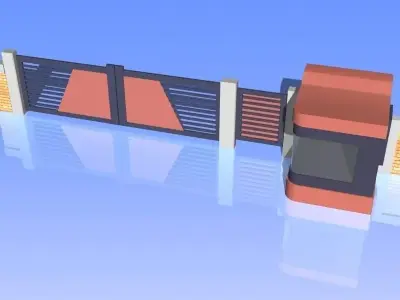 Fence and Gate 01 3D model